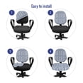 thumbnail image 4 of Forest Office Chair Slipcover, Winter Trees Woodland Growth of Nature Plants Wonderland Illustration, Protective Stretch Decorative Fabric Cover, Standard Size, Slate Blue and White, by Ambesonne, 4 of 5