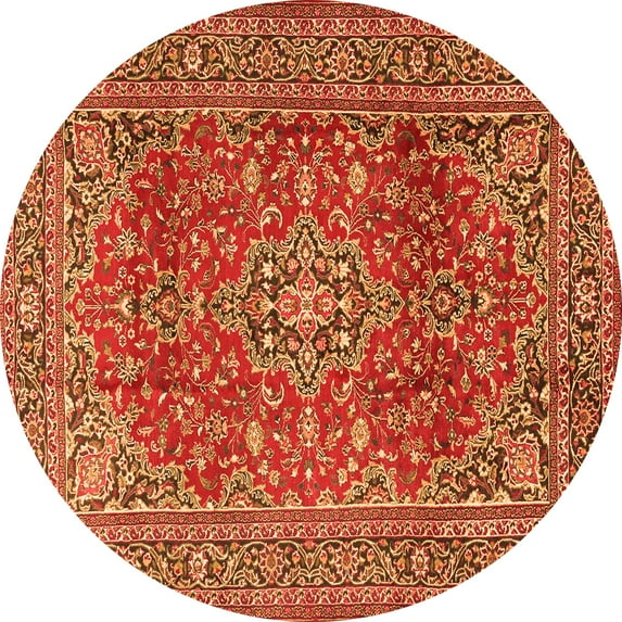 Ahgly Company Indoor Round Persian Orange Traditional Area Rugs, 6' Round