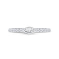 thumbnail image 2 of AFFY 0.50CT Marquise & Round Moissanite Diamond Stackable Wedding Band Ring 14K White Gold over Silver-10, 2 of 7