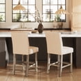 thumbnail image 4 of Morden Fort 25.5" Counter Height Barstools Set of 2, Farmhouse Wooden Island Chairs for Kitchen, Dining Room, Café, 4 of 7