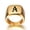 Golden A, variant on Unisex Signet Ring Stainless Steel Gold Tone Plain Band