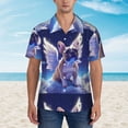 thumbnail image 2 of Balery Night Sky Winged French Bulldog Camisas hawaianas de manga corta para hombre, camisas playeras de corte holgado, camisas de vacaciones con botones,XX-Large, 2 of 7