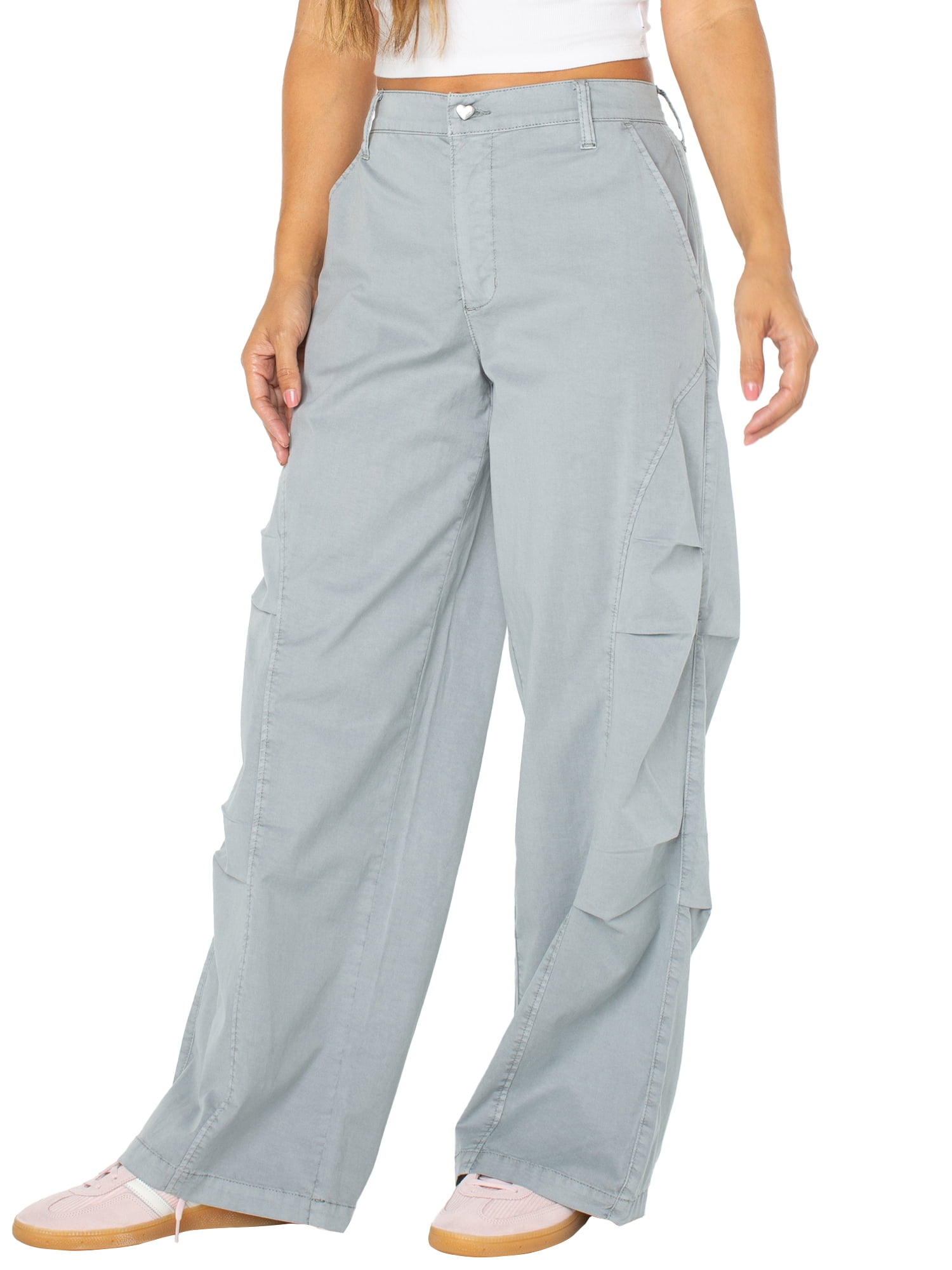 Celebrity Pink Women’s and Women's Plus Wide Leg Cargo Pants, Sizes XS-4X