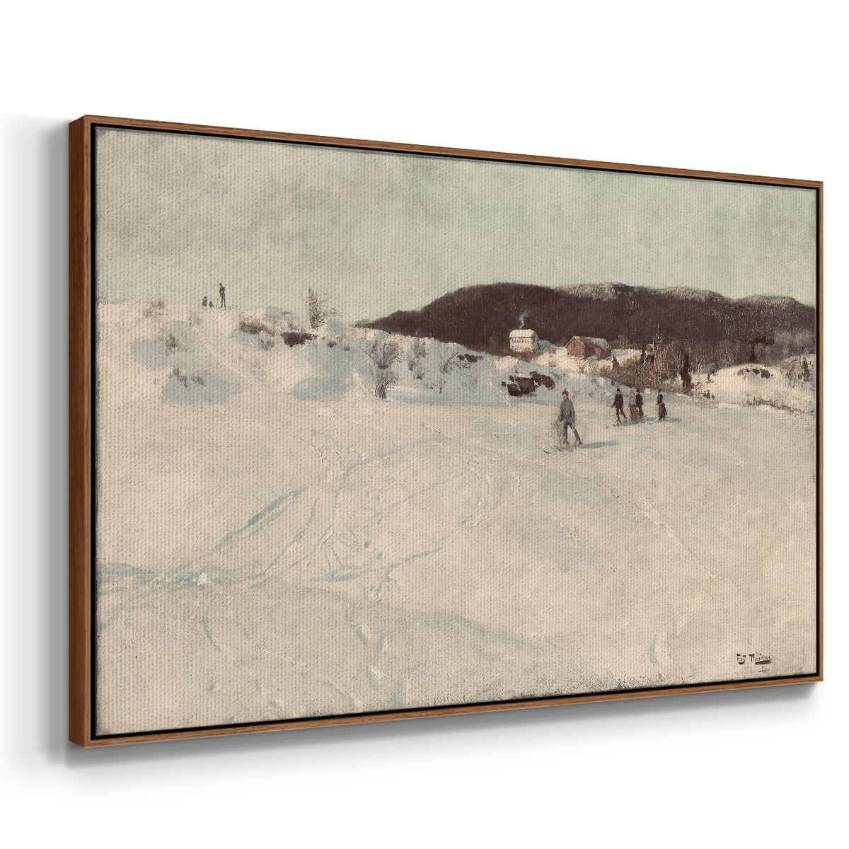 Vintage Landscape-CCLXXVI By Wexford Home Framed in Walnut Wood Gallery Wrapped Canvas 27 in. x 41 in.