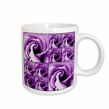 

3dRose Dreamy rich purple roses with stained glass look Ceramic Mug 11-ounce