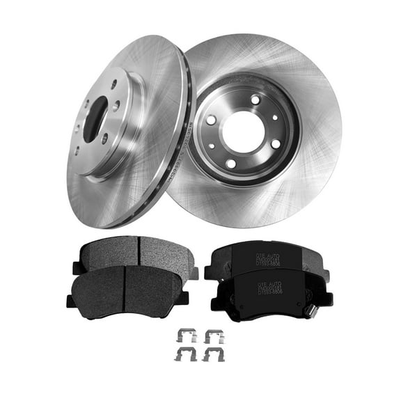 Set of 6 Front 256mm Brake Disc Rotors-Ceramic Brake Pad Kit For 2012 KIA RIO EX LX