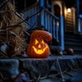 thumbnail image 6 of Halloween Light Up Pumpkin Jack O Lantern Pumpkins Decor Vintage Plastic Pumpkin Statue Halloween Table Decor Vintage Jackolentern Pumpkins Lights for Porch, Fireplace Mantle Home Party Decor, 6 of 6