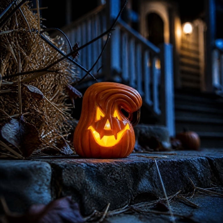 syligr Halloween Blow Mold Pumpkin Light for Tabletop, Battery