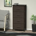 thumbnail image 2 of TKOOFN 4 Tier 4-Drawer Fabric Storage Tower Drawer Organizer for Clothes, Brown, 2 of 9