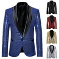 thumbnail image 5 of CENL Mens Gentleman Nightclub Party Blazer Sequin Glitter Jacket Bling Suit Coat, 5 of 9