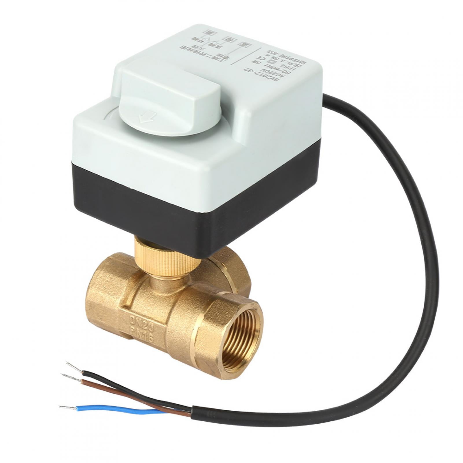Ventilation With Manual Switch Structure Ac220V Dn20 G3/4 3-Way 3-Wire for Building Automation Systems Heating Motorized Ball Valve Brass Ball Valve