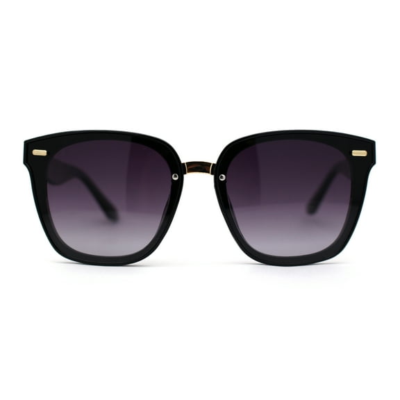 Polarized Metal Bridge Luxury Plastic Horn Rim Fashion Sunglasses Black Smoke