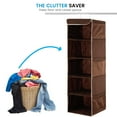 thumbnail image 6 of Zober 5-Shelf Hanging Closet Organizer - 6 Side Mesh Pockets Breathable Polypropylene Hanging Shelves - for Clothes Storage and Accessories, 12" x 11 ½ " x 42" (Java), 6 of 7