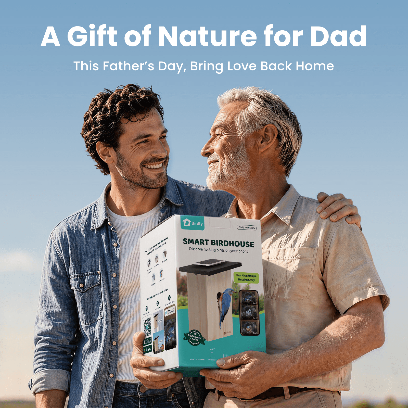 Birdfy Smart Bird Houses for Outside Solar Powered, 1080P HD Live View Bird House with Camera, Perfect Viewing Bird Nesting and Hatching, Bird Feeder with Camera for Most Birds