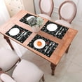 thumbnail image 6 of XMXT 6 Pcs Woven Placemats, Christmas Style Line Illustration Stain Resistant Anti-Skid Placemat for Kitchen Table, 12 x 18 inches, 6 of 6