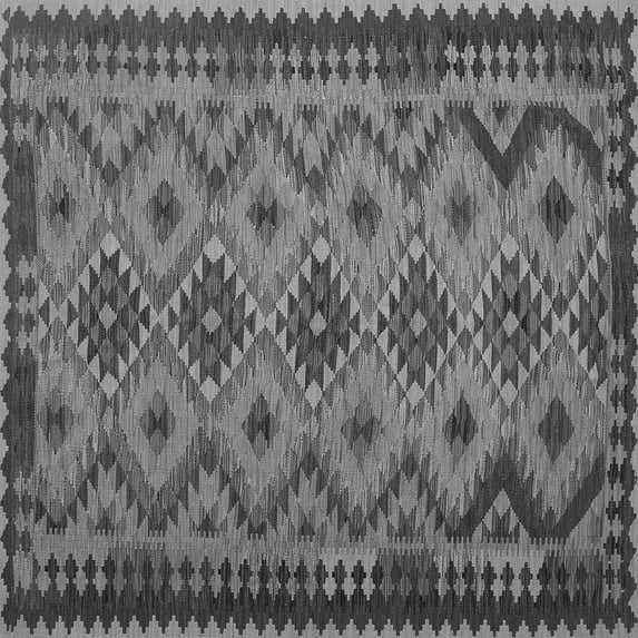 Ahgly Company Indoor Square Southwestern Gray Country Area Rugs, 5' Square