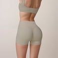 thumbnail image 6 of Women's High Waist V-Cut Active Shorts with Seamless Stretch Compression Fit and Contoured Flattering Silhouette - Off White, X Large, 6 of 7