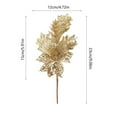 thumbnail image 3 of CuiLiyq 9" Glitters Christmas Picks Sprays, Artificial Poinsettia Flower with Holly Leaves and Berries for Wedding Holiday Christmas Tree Wreath Garland Decorations (Gold), 3 of 6