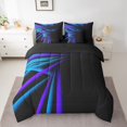 thumbnail image 2 of Erosebridal Futuristic Abstract Bed in a Bag Twin size, Neon Gradient Bed Set, Hippie Striped Decor, Reversible, 2 of 5