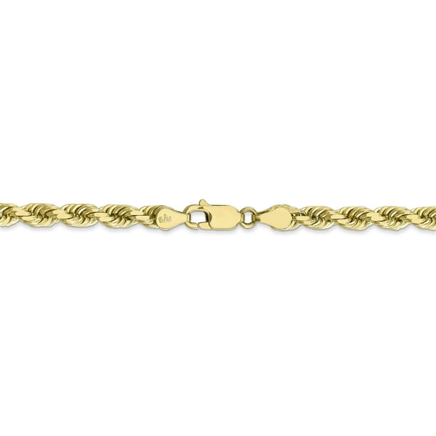 Versil 10 Karat 5.0MM Diamond-Cut Rope Chain, Yellow