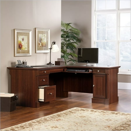 Sauder Palladia L Shaped Desk Cherry Finish Walmart Com