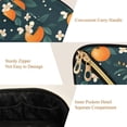 thumbnail image 5 of FORMRS Makeup Bag Travel Cosmetic Organizer for Women Fold Flat Zipper Pouch with Handle, Green Floral Oranges, 5 of 8