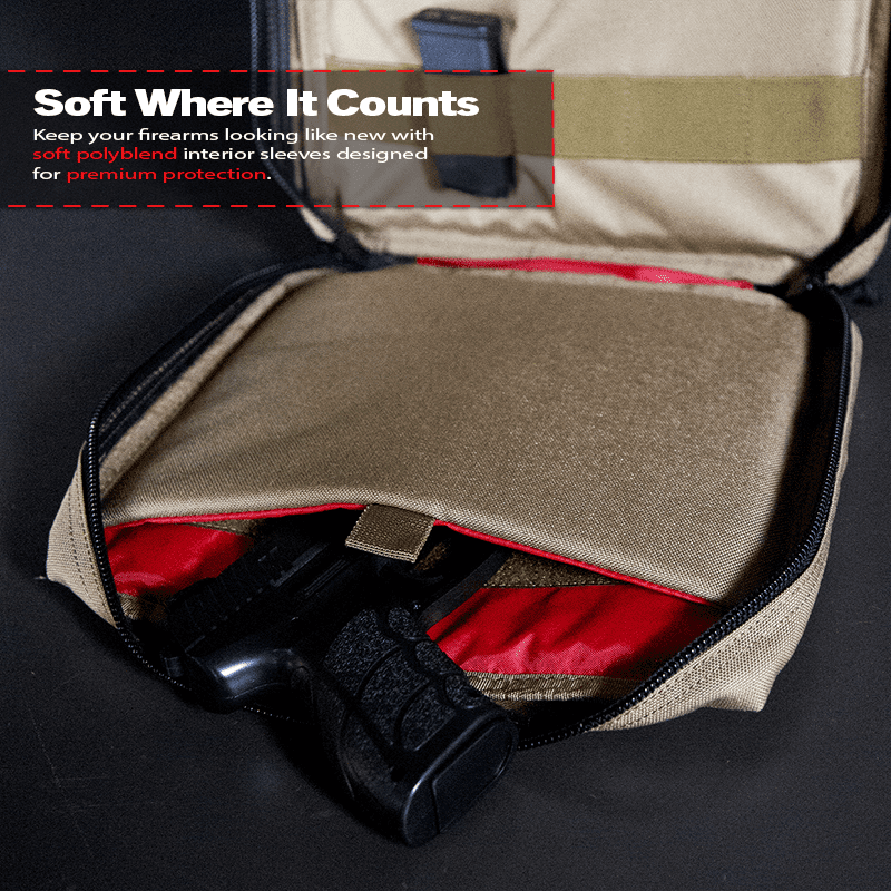 DDT Viper Padded Double Pistol Case, Color Tan