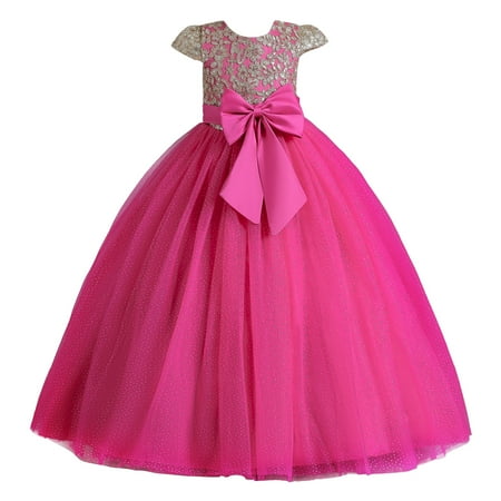 

WUDATI Summer Princess Girl Party Dress Toddler Kids Girl Dress Summer Sleeveless Bowknot Flower Princess Dress Catwalk Performance Dress Fashionable Cute Soft Breathable Flexible Friendly