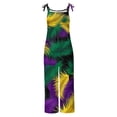thumbnail image 5 of Moxiu Mardi Gras Overalls Women Wide Leg Patchwork Sequin Graphic Overalls Plus Size Adjustable Strappy Loose Fit Rompers 2025 Multicolor,S, 5 of 5