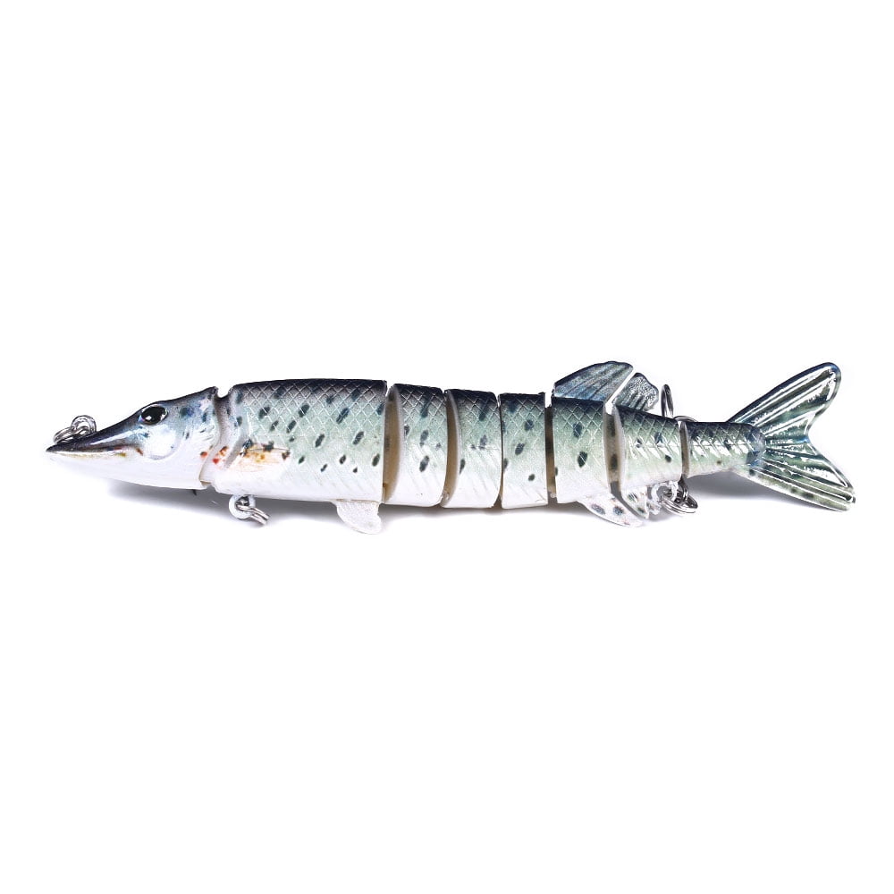 HENGJIA Fishing Lures, 15pcs Large Multi Jointed Fish Fishing Kits Slow Sinking Lifelike Swimbait Freshwater and Saltwater for Trout Bass Lures, 4.92"/0.65oz