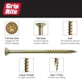 thumbnail image 3 of Screw Grip-Rite, 10 libras, 9 x 3, T-25 Star Drive, zinc amarillo, 3 of 8