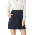 thumbnail image 3 of Allegra K Women's Work a-Line Belted High Waist Mini Skirt with Pocket, 3 of 7