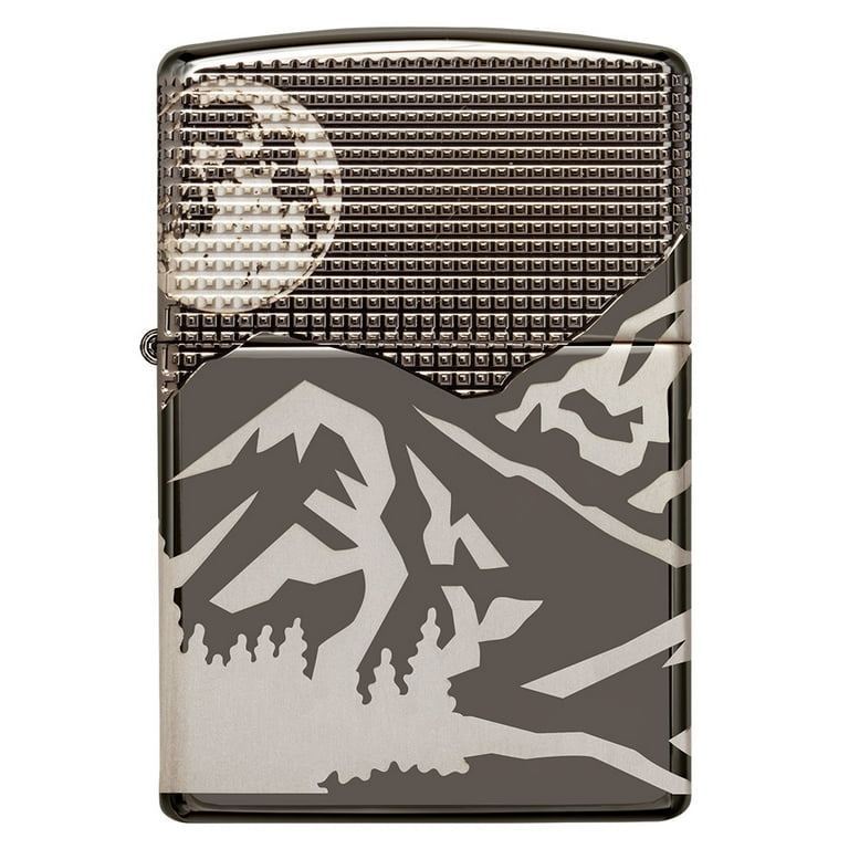 Zippo Armor Mountain Design Black Ice Pocket Lighter - Walmart.com