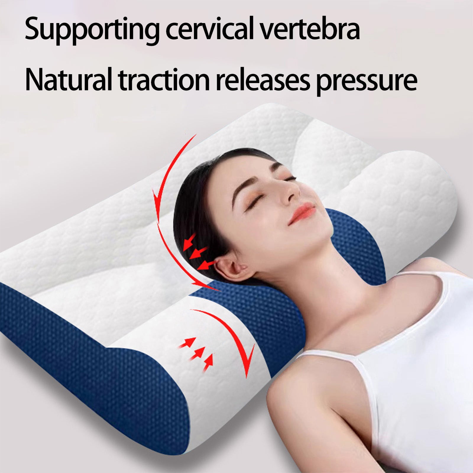 Byujiro Cervical Pillow for Neck Pain Relief Foam Pillow Neck Pillow for Sleeping Sides Sleeper Pillows for Adults Ergonomic Pillow for Side