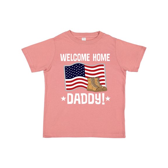 Inktastic Military Dad Welcome Home USA Flag Boys or Girls Toddler T-Shirt