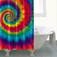 thumbnail image 4 of Colorful Rainbow Tie Dye Spiral Pattern Shower Curtain 72"x84" ,Bathroom Decorative Shower Curtains Set with 12 Hooks,Modern Waterproof Washable Shower Curtain, 4 of 6