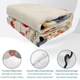 thumbnail image 4 of Queen Quilt Set 90''x96'', Yellow Red Blue Spring Floral Bedspread Coverlet with 2 Pillow Shams, Watercolor Botanical Summer Flowers Breathable All Season Quilt Bedding for Bedroom/Guest Room, 4 of 9