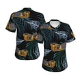 thumbnail image 6 of Women's V Neck T Shirts Casual Short Sleeve Tops Blouse, Tropical Jungle Yellow Snake, 6 of 6