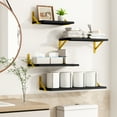 thumbnail image 4 of Fairy Floating Shelves, Rustic Wood Shelves, 4 Sets of Wall Mounted Shelf, 4.3x6.1x16.5inches, Black & Gold, 4 of 6