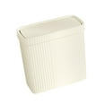 thumbnail image 3 of DOLITY Slim Narrow Bathroom Trash Can Rectangular for Toilet Multipurpose Waste Bin Cream White, 3 of 9