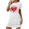 thumbnail image 2 of Taqqpue Women's Nightgowns Short Sleeve Sleepshirts Sleepwear Casual Print Pajama Dress Valentines Gifts, 2 of 6