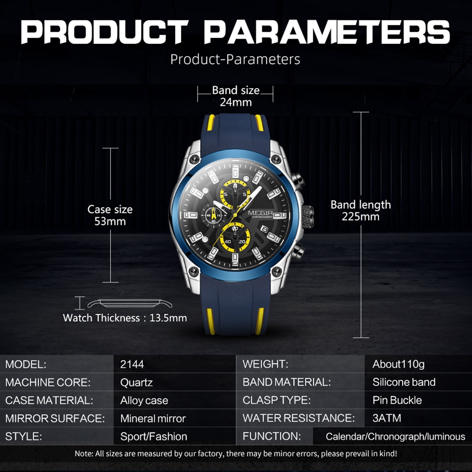 MEGIR 2144 Men s Watch Multifunctional Chronograph Watch