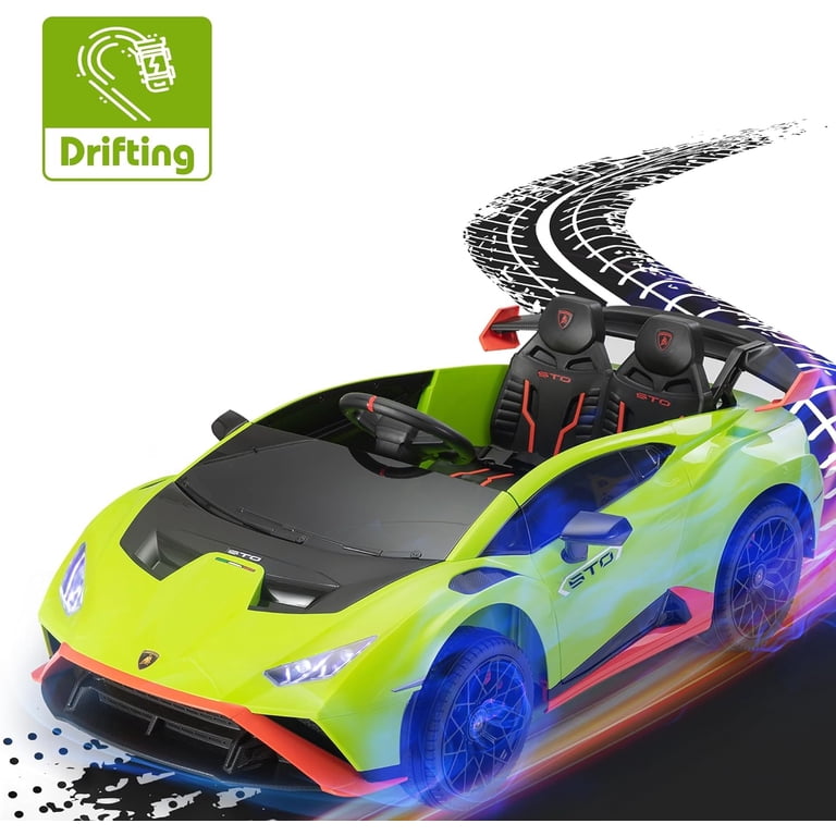 Jaxpety 12V Licensed Lamborghini STO Kids Ride-On Drift Car with
