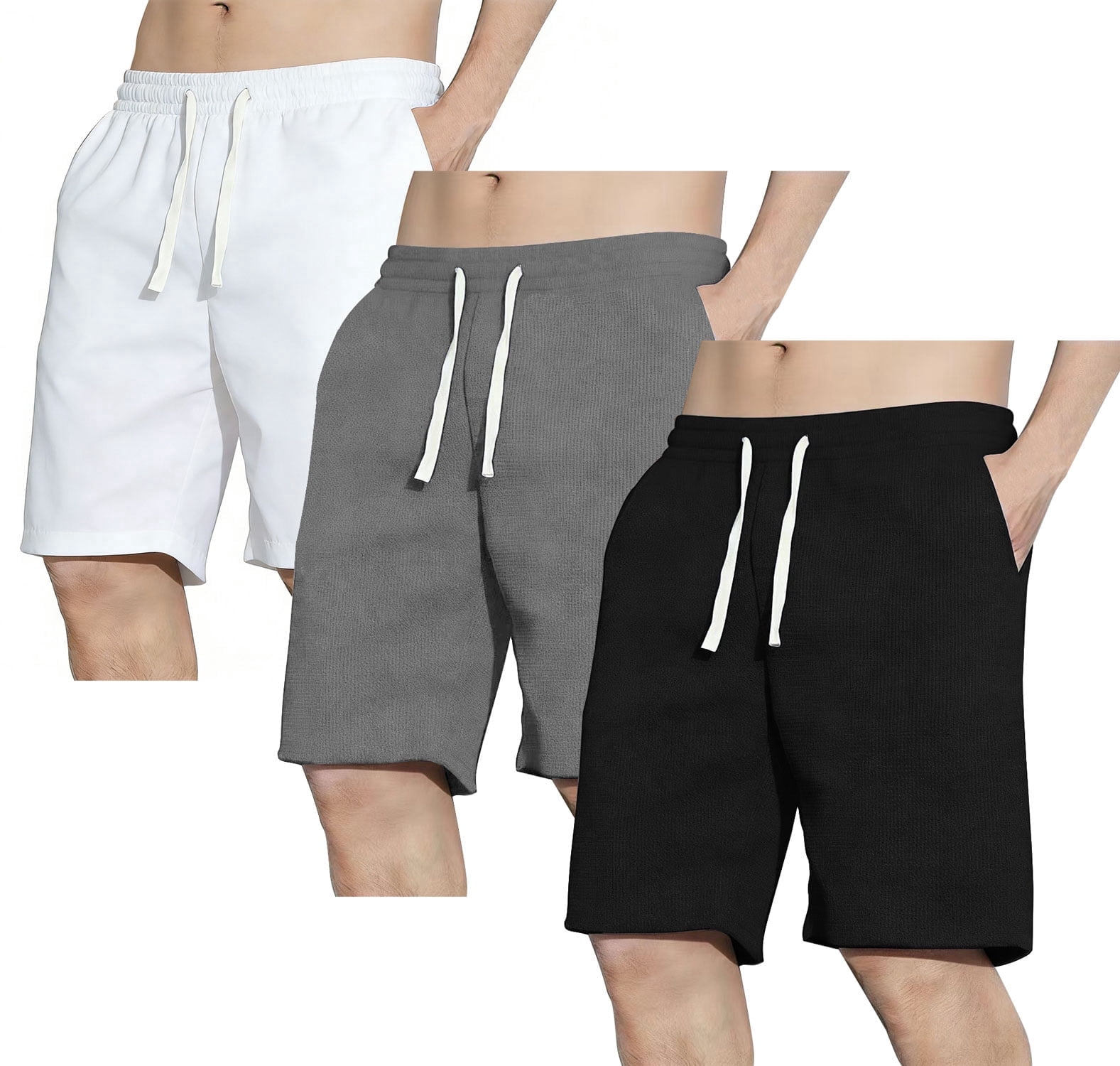 adviicd White Jean Shorts Men's Performance Stretch Woven 7