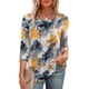 thumbnail image 3 of Blusa XIEERDUO con estampado floral de manga 3/4 para mujer, verano 2025, 3 of 6