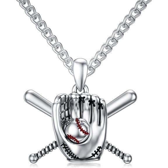 Dorunmo Baseball Necklace Baseball Glove Pendant 925 Sterling Silver Sport Pendant Sport Jewelry Gift for Men Women