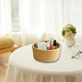 thumbnail image 6 of Outoloxit Round Woven Storage Baskets, Soft Cotton Rope Woven Blanket Baskets Storage Basket Portable Basket Organizer Decorative Baskets for Storage Living Room, Yellow A, 6 of 6