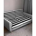 thumbnail image 3 of Black Striped Couch Cushion Covers Stretch, Washable Sofa Seat Covers Individual Seat Cushion Sofa Slipcovers Modern Simple Monochrome Geometric White Couch Cover Furniture Protector M-1PCS, 3 of 7