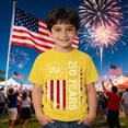 thumbnail image 2 of FYDUU Boys American Flag T-Shirt Kids 250th Anniversary USA Shirts Independence Day Patriotic Short Sleeve T Shirts For Fourth Of July Celebration 4-5 Years, 2 of 4