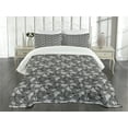 thumbnail image 3 of Ambesonne Pirates Quilted Bedspread Set 3 Pcs, Greyscale Skulls Doodle, King Size, Grey Pale Grey, 3 of 5